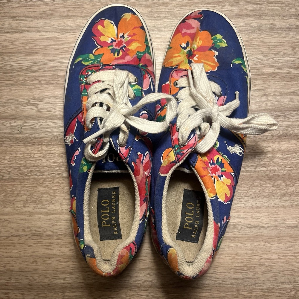 Polo Ralph‎ Lauren Women's Floral Sneakers Shoes US 4.5